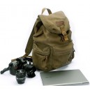 Винтажный фоторюкзак под фото оборудование и ноутбук (темно-зеленый)