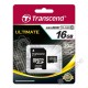 Карта памяти Transcend microSDHC 16Gb Class 10 (133x) с адаптером
