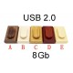 Флэшка 8Gb деревянная с коробочкой USB 2.0 (цвета в ассортименте)