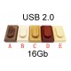 Флэшка 16Gb деревянная с коробочкой USB 2.0 (цвета в ассортименте)