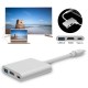 Кабель (адаптер) Type-C на HDMI, USB, для Apple MacBook, серебристый