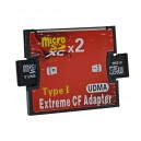 Адаптер 2 слота microSD - Compact Flash CF Type I до 64гб (толщина 3.3мм)