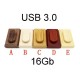 Флэшка деревянная с коробочкой 16Gb USB 3.0 (цвета в ассортименте)