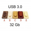 Флэшка деревянная с коробочкой 32Gb USB 3.0 (цвета в ассортименте)