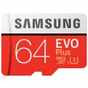 Карта памяти Samsung microSDXC 64GB U3 EVO Plus 4K (чт. 100MB/s зап 60 MB/s) + SD адаптер
