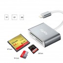 Картридер lightning 3 в 1 для iPhone iPad iPod (SD, CF, microSD, фото + видео)