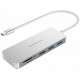 Картридер Lention USB C 5-в-1 SD/microSD/USB 3.0*3