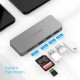 Картридер Lention USB C 5-в-1 SD/microSD/USB 3.0*3