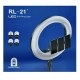 Кольцевая LED лампа RL-21 54 см со штативом, пультом ДУ и креплениями для смартфона