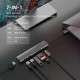 Hub разветлитель type-C 7 в 1 (3 usb, hdmi, microSD/SD + type-C порт)